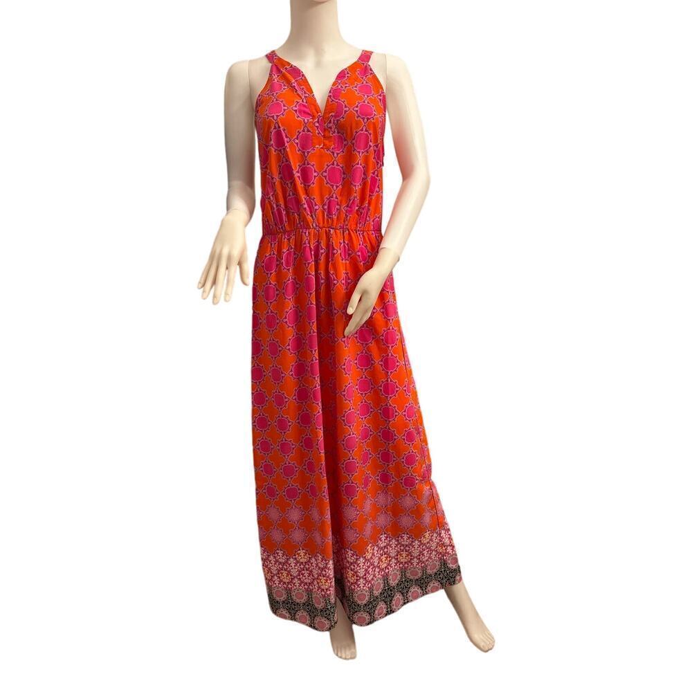 Banana Republic Orange and Pink Maxi Dress Size 10